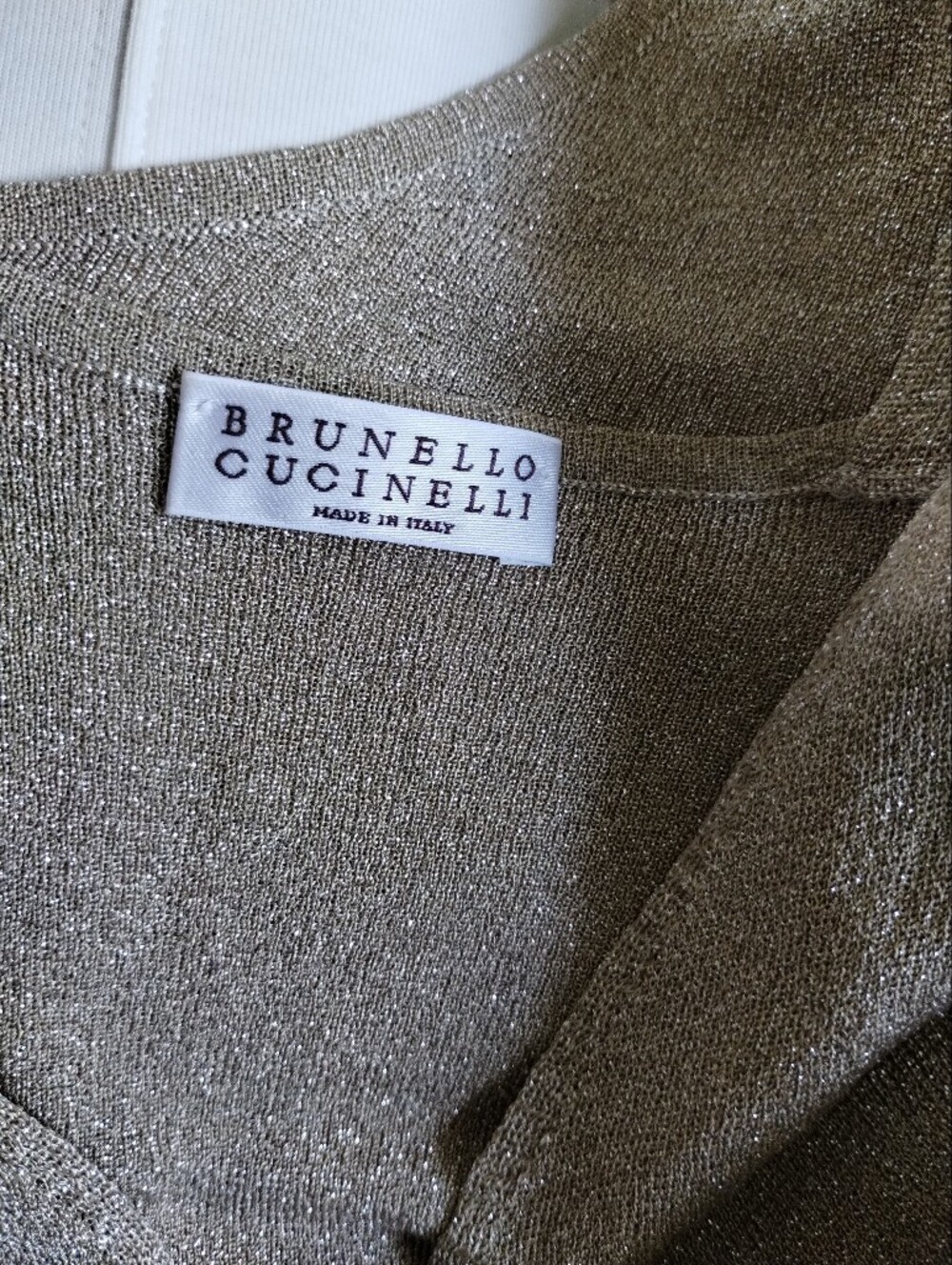 Brunello Cucinelli Metallic Cream Bodysuit- Elegant Shimmer Small - Picture 6 of 11